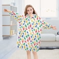 thumbnail image 5 of Colorful Bird Silhouettes ﻿Wearable Blankets Hoodie Oversize Sherpa Wearable Soft Blanket Warm Cozy 3-14 Age, 5 of 7