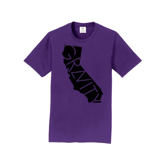 Gravity TradIng T-Shirt à Manches Courtes Cali - Violet Équipe - Logo Noir - 3TG