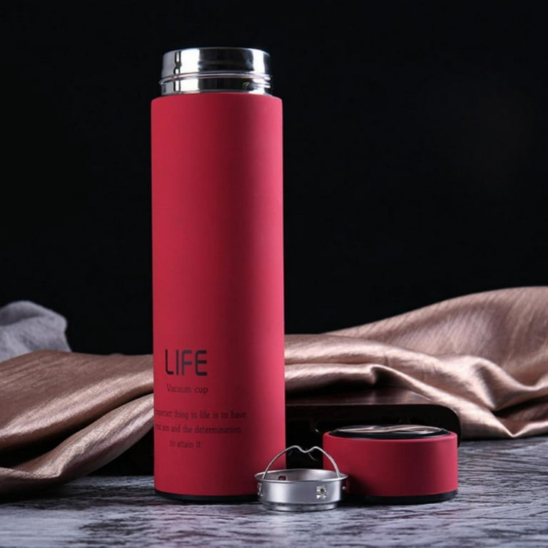 Insulated Water Bottle Travel Coffee Mug Stainless Steel Vacuum Flask  Coffee Cups Water Flask for Hot and Cold Drinks 14.2 oz/420ml（Black）