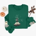thumbnail image 5 of Mifsaly Womens Vintage Magic Witch Graphic Crewneck Sweatshirt Elegant Spooky Star Print Long Sleeve Pullover Cozy Fleece Top for Autumn Halloween Party Novelty Costume Army Green,XL, 5 of 5