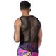 thumbnail image 3 of Men's Mesh Fishnet See Through Shirt Short Sleeve Muscle Undershirts Tee Tops, 3 of 4
