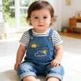 thumbnail image 5 of Bainana Baby Girls Summer Denim Romper Cartoon Print Sleeveless Suspender Overalls Jumpsuit Lightweight Leisure Baby Toddler Casual Dailywear Blue Size 9-12 Months, 5 of 9