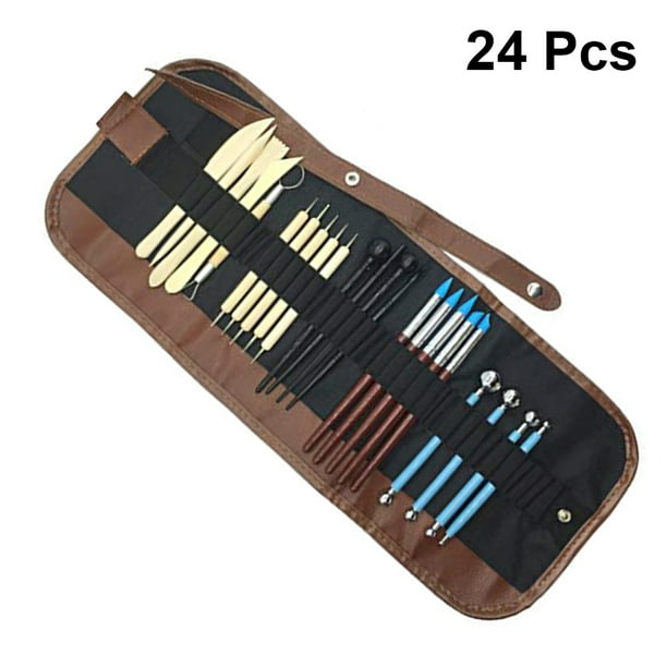 24PCS Pottery Carving Tool Clay Sculpting Tools Modeling DIY Craft Tool  with Bag 