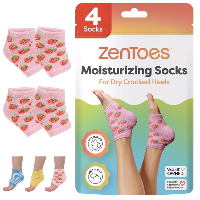 Calcetines hidratantes ZenToes para talones agrietados con vitamina E, aceite de oliva y aceite de jojoba