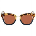 thumbnail image 2 of Salvatore Ferragamo SF886S 287 Tokyo Havana/Blue Square Sunglasses for Womens, 2 of 3