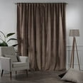 thumbnail image 3 of 3S Brother's Extra Long Solid Luxury Matte Velvet Soft Curtain Coffee Single Panel Hanging Back Tap & Rod Pocket Home Décor 5-25 Feet Custom Made Curtains -Made in Turkey Each(52"x63"), 3 of 7