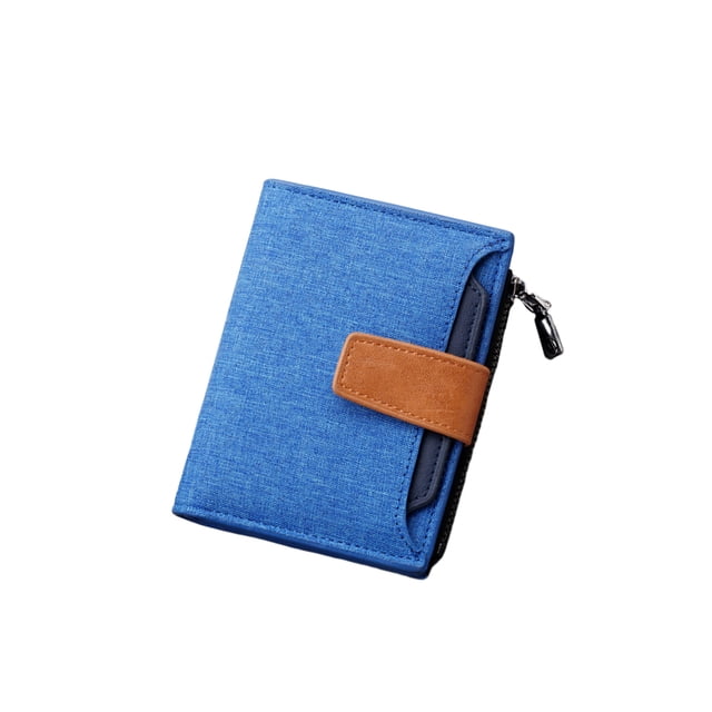 Minnieouse Cartera para hombre, monedero, bolsa para dinero, exquisita, impermeable, multicolor, dulce regalo, atractivo monedero corto, tarjetero Carteras Azul