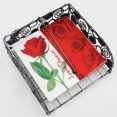 thumbnail image 4 of EeaseCA Serviette Imprimée Colorée Rose Rouge pour Fête Rassemblement Festival Maison, 4 of 8