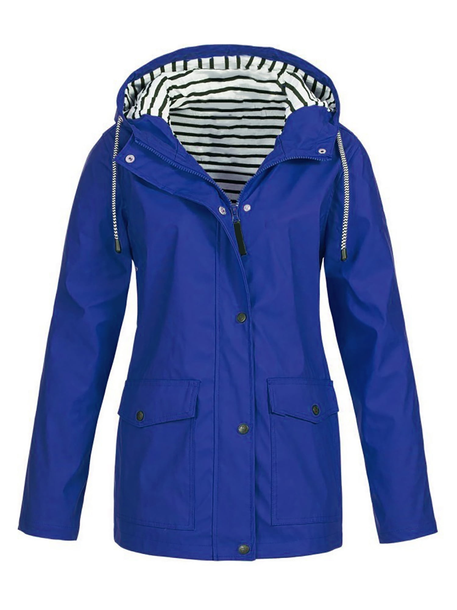 SpringTTC Women's Waterproof Windproof Jacket Outdoor Hooded Raincoat