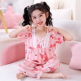 thumbnail image 4 of Sanrios Bubble Kid pijamas Kawaii con chicas de Anime cuello cuadrado mangas cortas lindo MyMelody Kuromi Cinnamoroll conjuntos de ropa de descanso de dibujos animados, 4 of 4