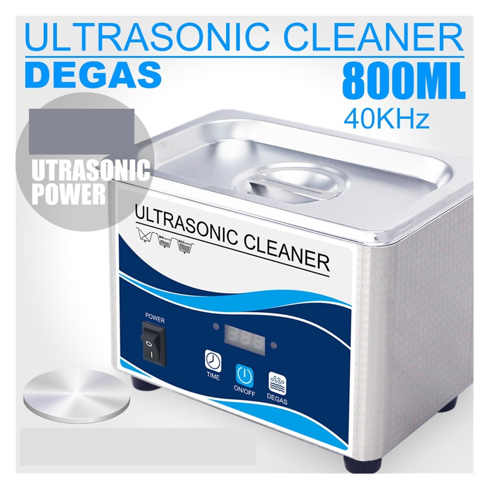 800ml 80W Ultrasonic Cleaner Stainless Steel Washing Bath Machine Glasses Jewelry Watch Denture Mini Ultrasound Wave Cleaning Tank