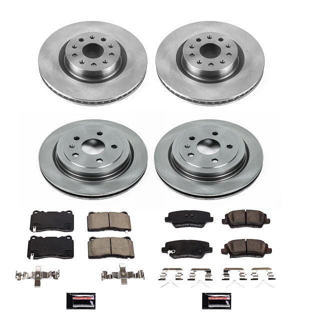 PowerStop Front and Rear Stock Replacement Brake Pad and Rotor Kit Fits: CADILLAC Select Models KOE8977