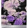 thumbnail image 1 of Soimoi Rayon Fabric Leaves & Rose Flower Printed Craft Fabric by The Yard 42 Inch Wide, 1 of 1
