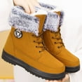 thumbnail image 6 of KEGIRLOM Women's High-Top Shoes Warm And Stylish Fall And Winter Style Fleece-Lined And Thickened Soft-Soled Boots Snow Boots. Yellow Size 7, 6 of 8