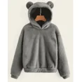 thumbnail image 6 of Women's Hoodie, Solid Color Plush Rabbit Ear Hooded Warm Sweater 2024 Autumn/winter (Purple,XXL), 6 of 6
