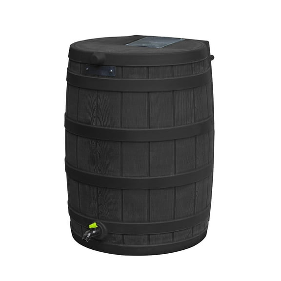 Good Ideas Recycled Rain Wizard 50-Gallon Rain Barrel, Heavy-Duty Recycled Plastic Construction