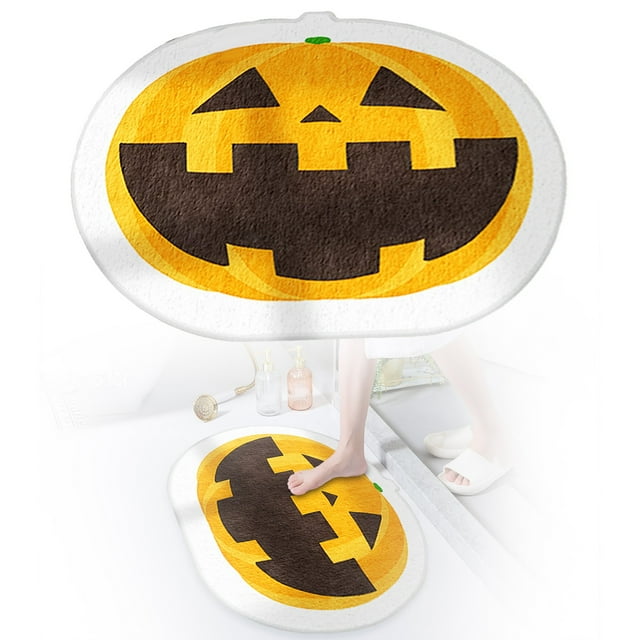 WHEANG Tapis d'Halloween Citrouille Paillasson Réutilisable Paillasson Ferme pour Entrée Porche Décoration d'Automne Halloween