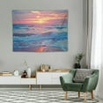 thumbnail image 2 of JRXY  Ocean Tapestry Wall Hanging, Sea Beach Wave Sun Cloud Landscape Scenery Nature Wall Art [Double-Folded Hems] Bohemian Home Decor for Bedroom, Dorm, College, Living Room,40x30, Blue 40x30in, 2 of 7
