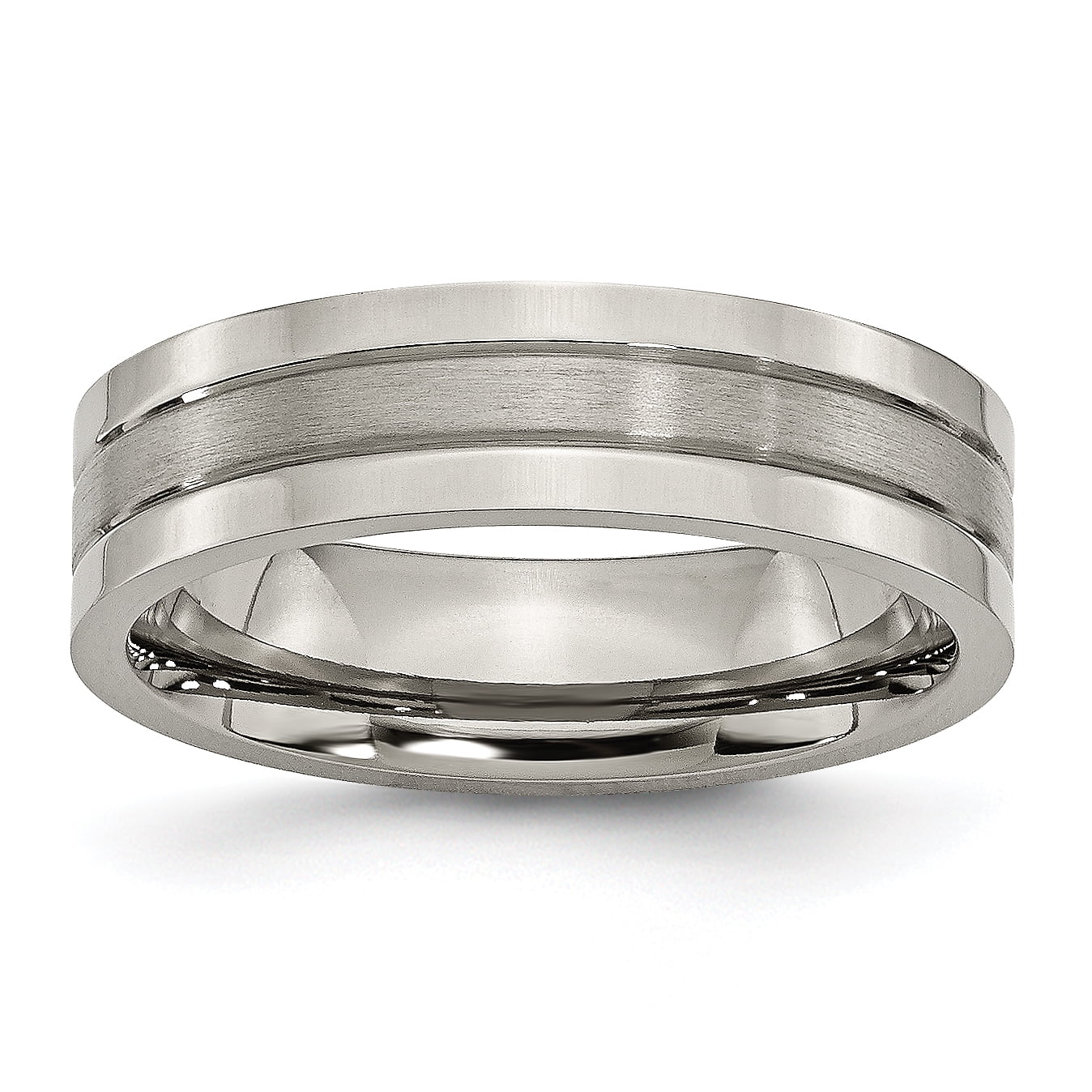 Jewels By Lux Titanium Grooved 6mm Satin Band