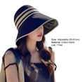 thumbnail image 6 of UDIYO Women Sun Hat Stripe Heat Isolating Contrast Color Anti-UV Sunscreen Bucket Hat Outdoor Hat, 6 of 7