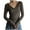 Gray, variant on Women's Long Sleeve V Neck T-Shirt Basic Solid Color Slim Fit Tops Lightweight Undershirt Casual Going Out Underscrub