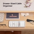 thumbnail image 2 of U Brands Drawer Cable Organizer Box with 7 Compartments, 11 x 4.37 x 2.37 in., White and Pink, 2 of 6