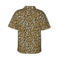 thumbnail image 4 of Xecao Leopard print Hawaiian shirt - a stylish short-sleeve button-down for men, perfect for casual beach and tropical outings., 4 of 9