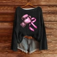thumbnail image 2 of Craaazy Women's Fashion Breast Cancer Awareness Prints Shirts Round Neck Long Sleeve Pullover Knitted Tops Gifts, 2 of 4