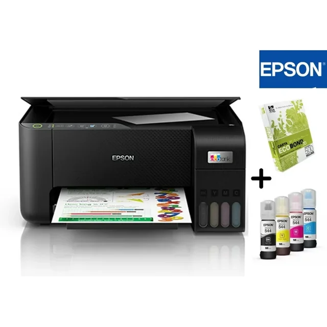 Multifuncional Epson EcoTank L3250 más Kit de tintas más Paquete de Papel