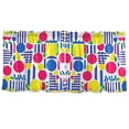 thumbnail image 7 of Yayeee Kitchen Curtains Tier Set of 2 Light Filtering 57"x24" Over Sink Window Panels, Red Retro Shapes, 7 of 7
