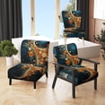 thumbnail image 1 of Designart « Gold Teal Abstract VORTEXs II » Fauteuil d'Appoint Rembourré à Motif Abstrait Doré - Fauteuil Moderne pour Chambre, 1 of 7
