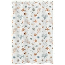 Sweet Jojo Designs Seashells Boy, Girl, Unisex/Gender Neutral Fabric Shower Curtain