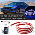 thumbnail image 2 of Led Hood Light Strip Flexible Waterproof Dynamic Scan Start Up Hoodbeam Kit DRL Daytime Running Lights Exterior Led Lights for Cars,Truck,SUV,12V White 240CM/94inch,1 Set, 2 of 5
