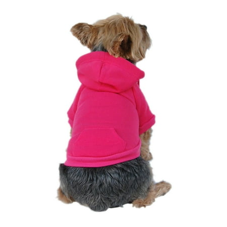 Pink Dog Clothing Clothes Pet Puppy Plain Sweatshirt Hoodie Shirt Jacket Coat - Extra Small (Gift for Pet)