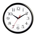 thumbnail image 5 of Reloj de pared negro silencioso, sin tictac, cuarzo de calidad de 10 pulgadas, funciona con pilas, redondo, fácil de leer, hogar/oficina/cocina/aula/escuela, movimiento de barrido de 10 pulgadas, 5 of 5