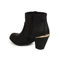 thumbnail image 3 of Women Leatherette Zip Gold Tip Riding Ankle Bootie CI61, 3 of 5