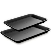 NutriChef Non-Stick Cookie Sheet Baking Pans - 2-Pc. Professional Quality Kitchen Cooking, Black