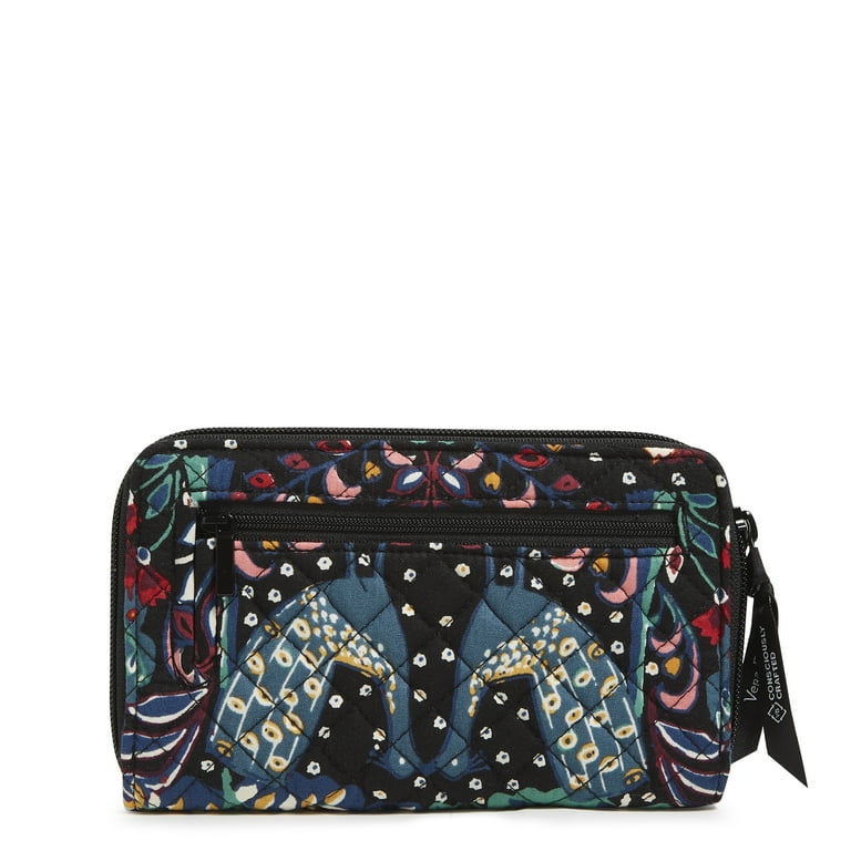 Vera Bradley RFID Cotton Turnlock Wallet, Enchantment, 12 Card