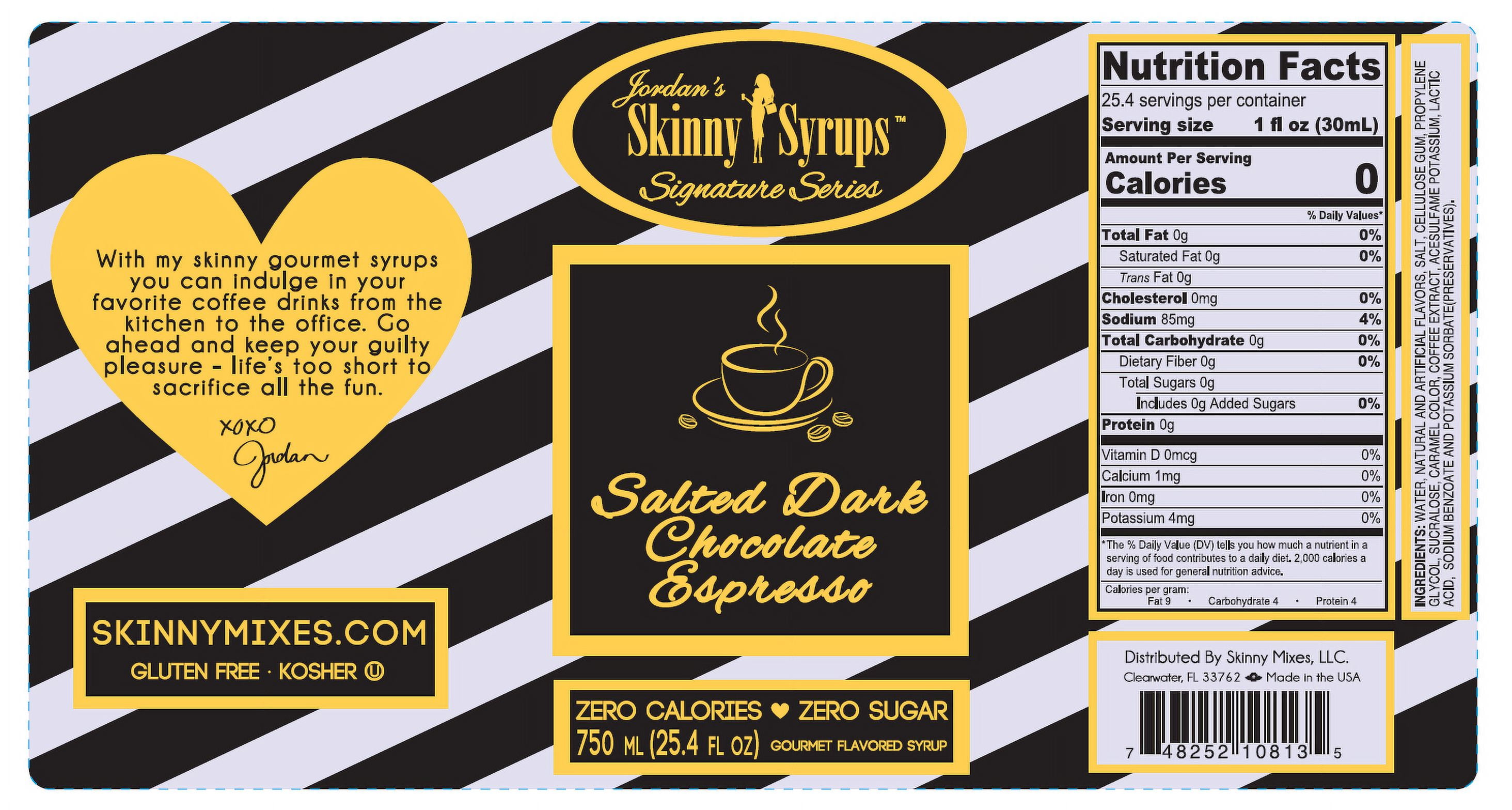 Skinny Mixes Syrup Salted Dark Chocolate SF