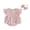 Pink Floral, variant on BemeyourBBs Newborn Baby Girl Summer Clothes Smocked Bubble Romper Cotton Linen Outfits Cherry Floral Print Crew Neck Flying Sleeve Bodysuit and Bow Headband 2 Pcs Set