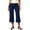 #05 Navy 【Mix, Match & Rotate: Stock Up on Daily Colors】, variant on Women's Soft Stretchy Yoga Pants with Elastic Waist, Pull On Fold Over Design, Casual Lounge Gym Fitness, Cropped Leggings, Summer Athletic Activewear | UKHCCC,Black L