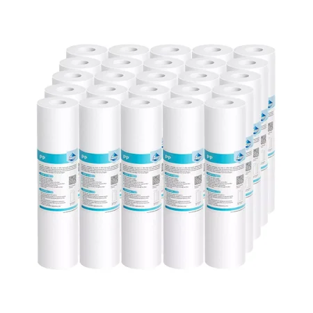25 Pack – 5 Micron 10" x 2.5" PP Sediment Water Filter for Whole House & RO Systems