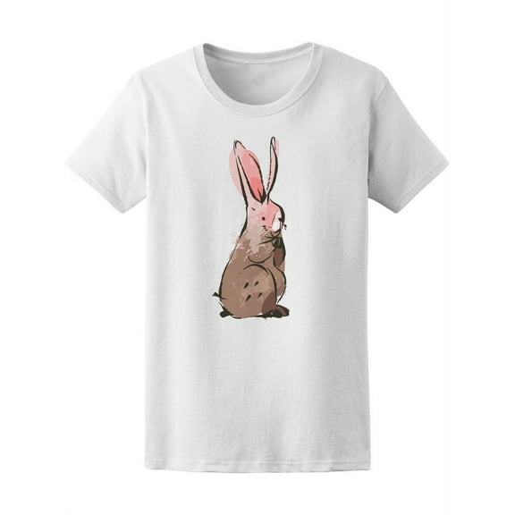 Cute Brown Rabbit Sketch Tee Women's -Image by Shutterstock
