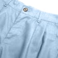 thumbnail image 5 of Dwelliawo Linen Shorts for Men Straight Leg 9" Flat Front with Pockets Shorts Vintage Summer Outfits Cotton Linen Elastic Waist Relaxed Fit Light Blue L, 5 of 6