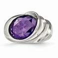 thumbnail image 4 of Stainless Steel Polished with Purple CZ Ring Size: 7; for Adults and Teens; for Women and Men, 4 of 6