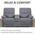 Double Reclining Loveseat Fabric Home Theater Seating with Console