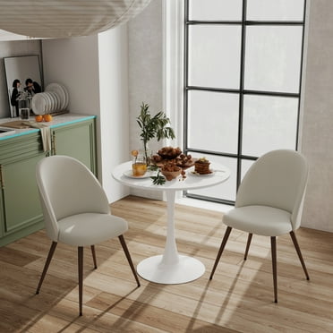 Homy Casa 2-Pack Beige Fabric Upholstered Dining Chairs with High Back Armless