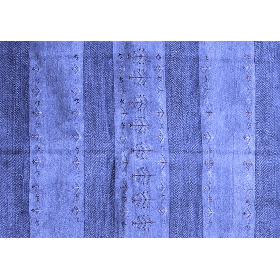 Ahgly Company Machine Washable Indoor Rectangle Abstract Blue Contemporary Area Rugs, 7' x 9'