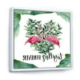 thumbnail image 3 of Designart 'Eucalyptus Leaves With Flamingo Floral Heart' Traditional Framed Canvas Wall Art Print, 3 of 5