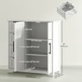 thumbnail image 3 of HOMCOM Bathroom Floor Cabinet, Farmhouse Storage Cabinet with Doors, White, 3 of 10
